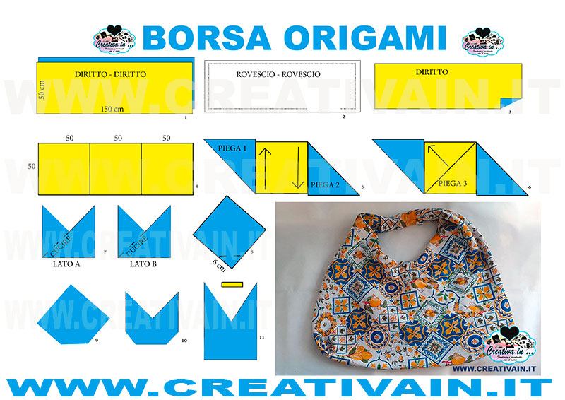 Come Cucire Una Borsa Origami Tutorial E Schema Creativa In