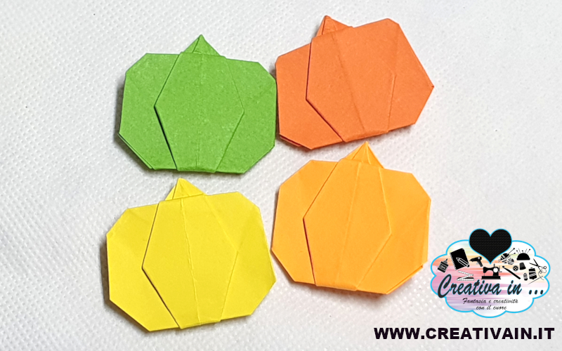 Zucca origami di carta. Video-tutorial gratuito