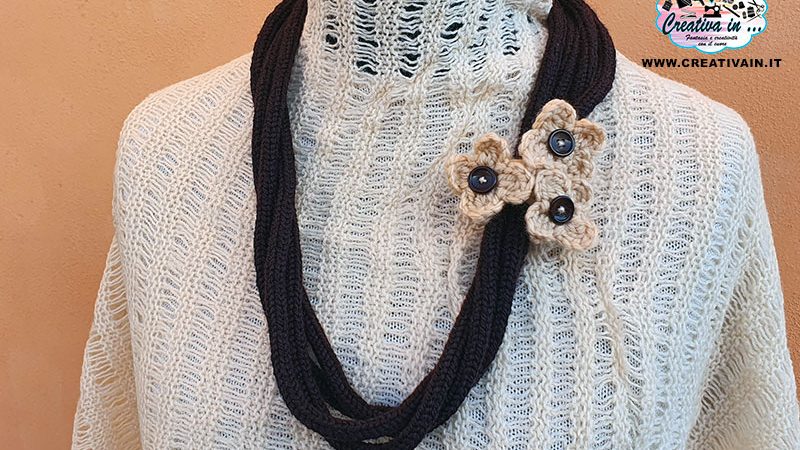 Collana tricotin di lana “Claudia”. Tutorial