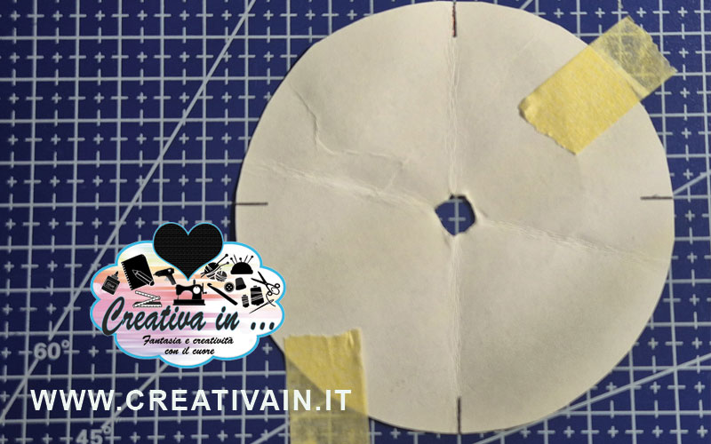 Disegno circolare su cartone per base disco kumihimo fai-da-te